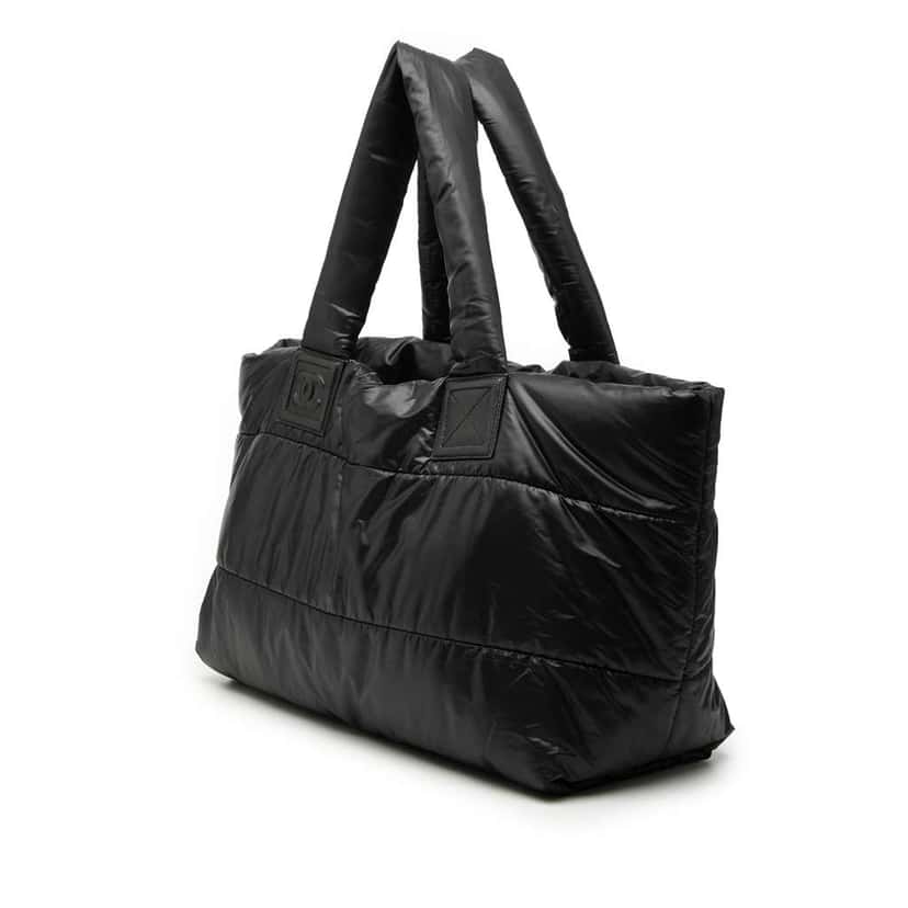 Chanel Medium Quilted Nylon Coco Cocoon Tote Black Very good condition - Back View
