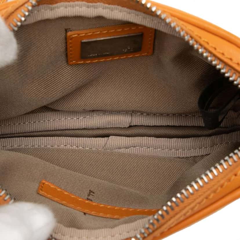 Fendi Mini Zucchino Canvas Zip Crossbody Orange Canvas Very good condition - Model View