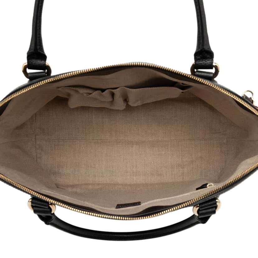 Gucci Large Dollar Calfskin GG Charm Dome Satchel Black Leather Very good condition - Model View