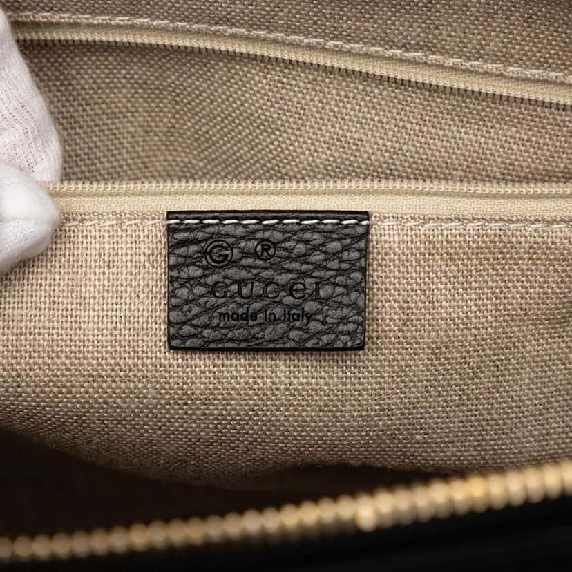 Gucci Large Dollar Calfskin GG Charm Dome Satchel Black Leather Very good condition - Box View