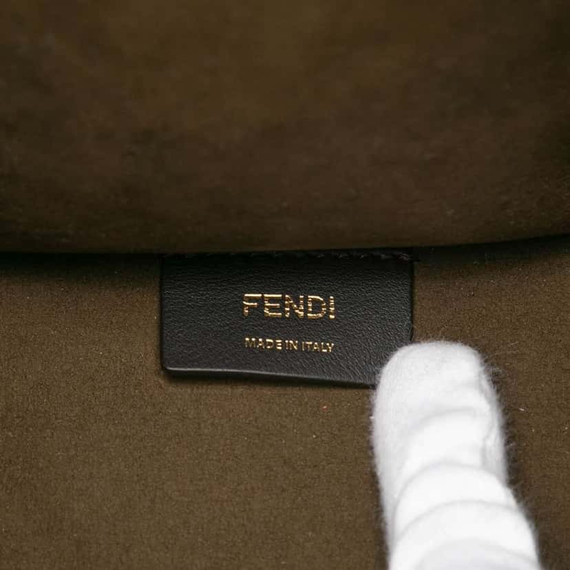Fendi Medium Zucca Embossed Leather Sunshine Shopper Tote Green Leather Very good condition - Box View