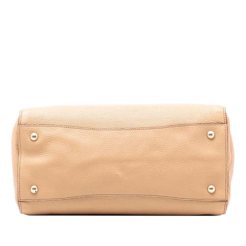 Prada Vitello Daino Cuir Frame Convertible Tote Brown Leather Very good condition - Inside View