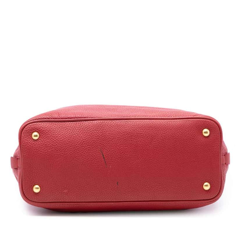 Prada Vitello Daino Side Zip Shopper Tote Red Leather Good condition - Inside View