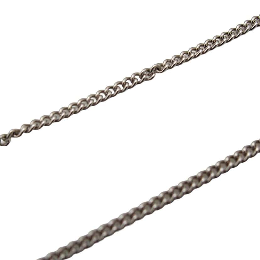 Chanel Silver Plated CC Rhinestone Pendant Necklace Silver Metal Very good condition - Box View