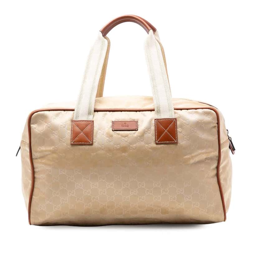 Gucci GG Nylon Web Travel Bag Brown Very good condition - Front View