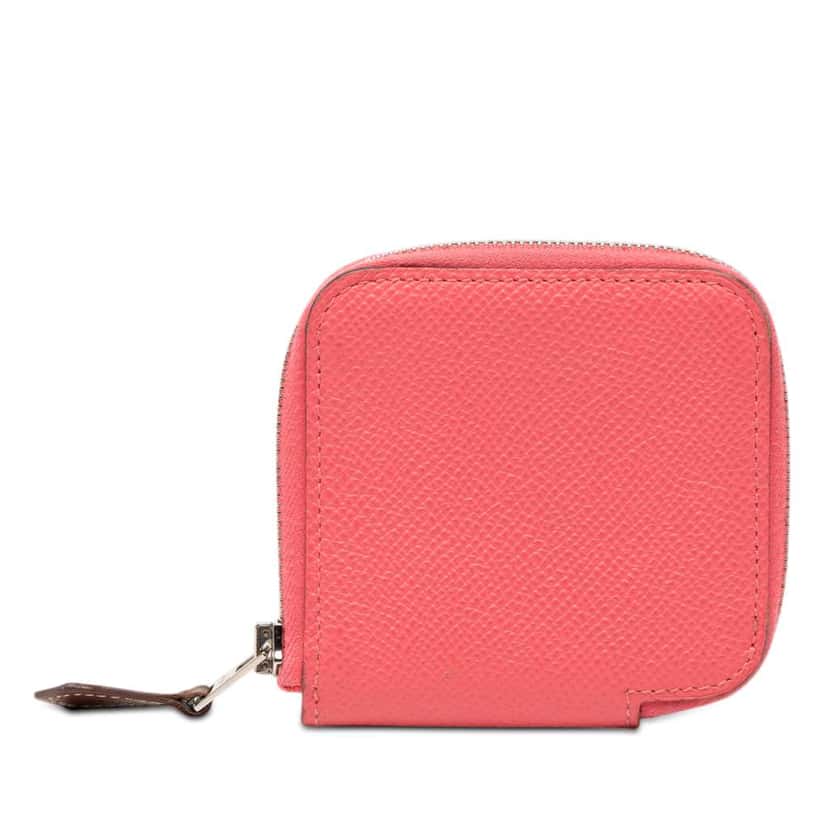 Hermès Epsom Silk In Compact Wallet Pink Leather Very good condition - Front View