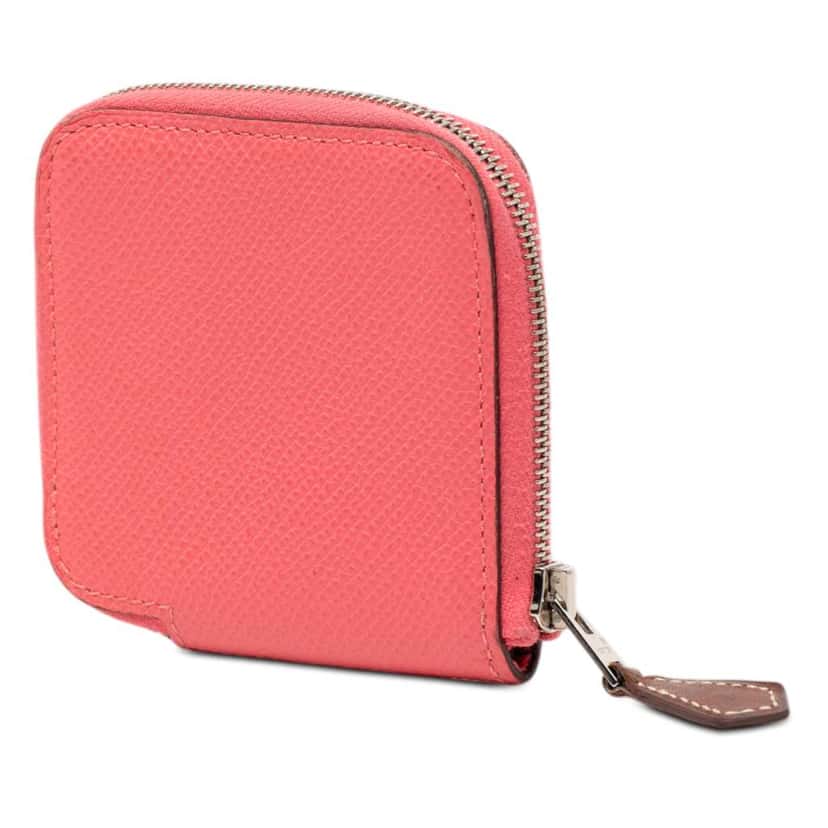 Hermès Epsom Silk In Compact Wallet Pink Leather Very good condition - Back View