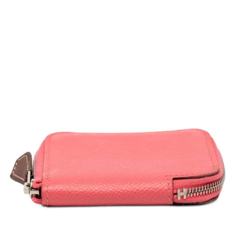 Hermès Epsom Silk In Compact Wallet Pink Leather Very good condition - Inside View