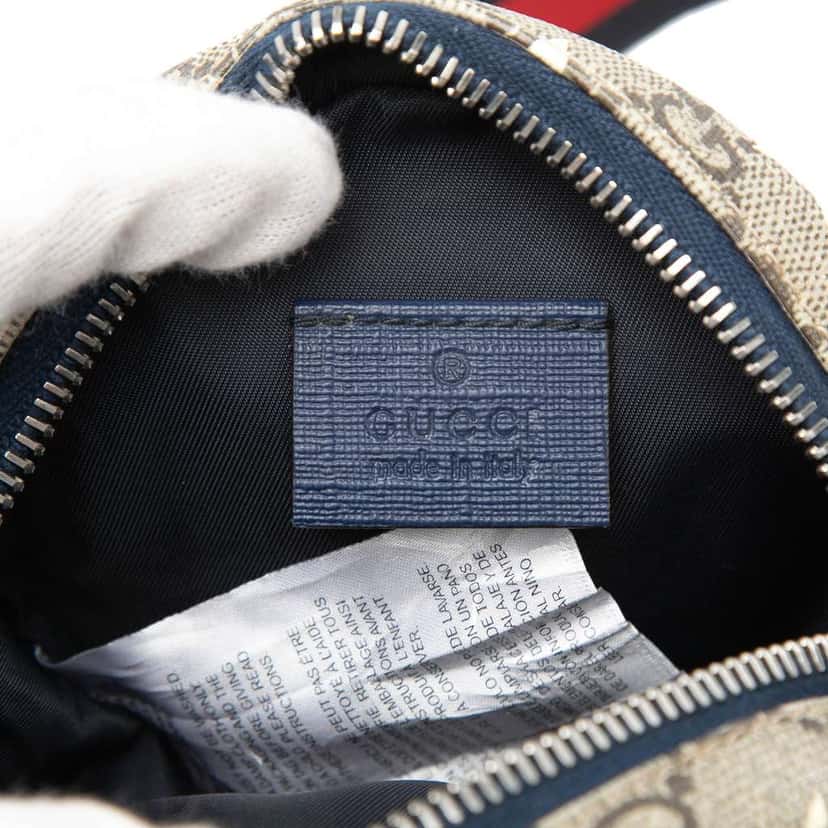 Gucci Kids GG Supreme Stars Web Belt Bag Brown Canvas Very good condition - Box View