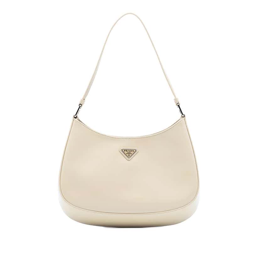 Prada Spazzolato Cleo Shoulder Bag Brown Leather Very good condition - Front View