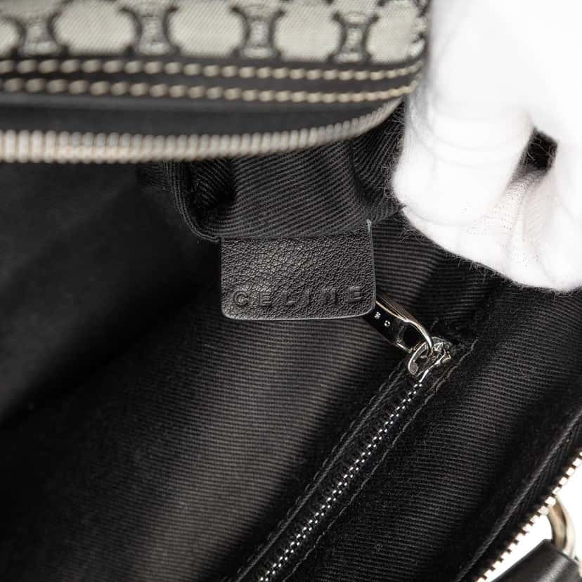 Celine Macadam Canvas Shoulder Bag Grey Canvas Very good condition - Box View