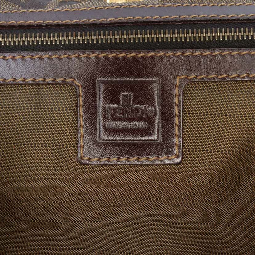 Fendi Small Zucca Canvas Twins Tote Brown Canvas Good condition - Box View