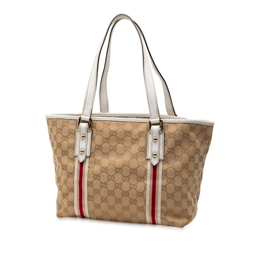 Gucci GG Canvas Jolicoeur Tote Brown Canvas Good condition - Back View