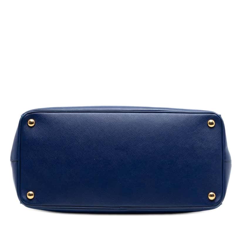 Prada Large Saffiano Lux Galleria Double Zip Tote Blue Leather Good condition - Inside View