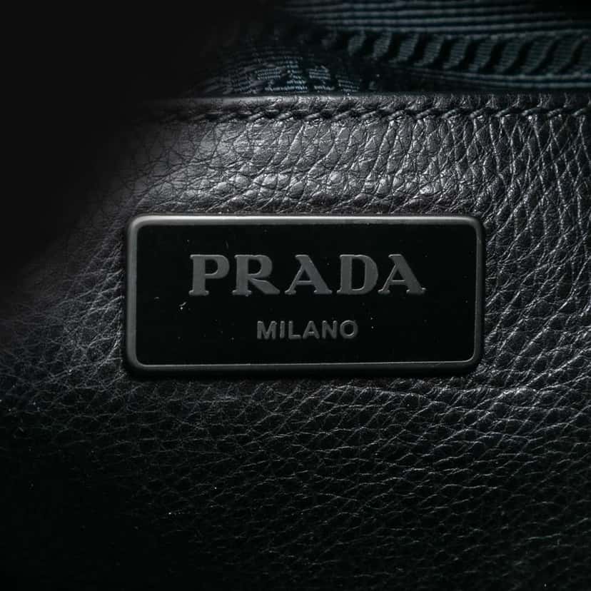 Prada Bicolor Glace Calf Twin Pocket Double Handle Satchel Red Leather Very good condition - Box View