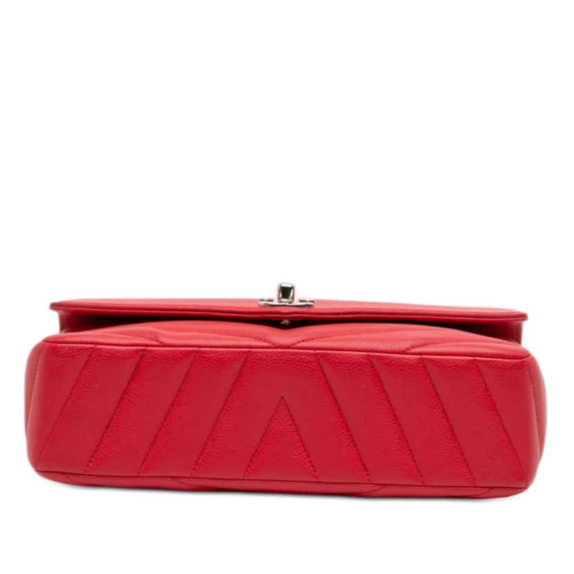 Chanel Medium Chevron Caviar Data Center Envelope Flap Red Leather Very good condition - Inside View