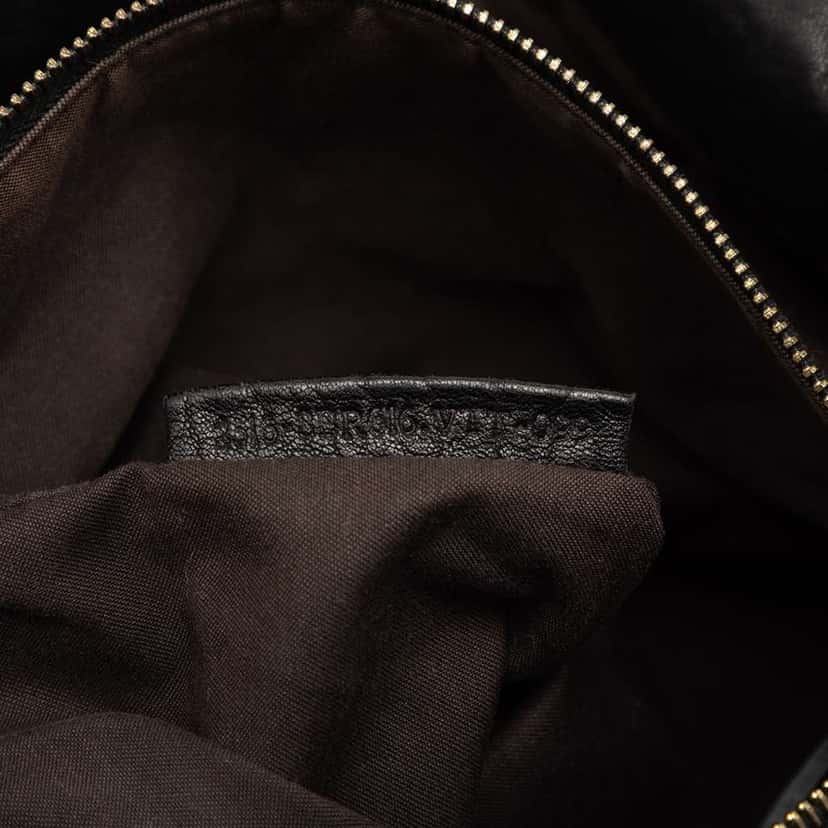 Fendi Large Pebbled Calfskin Mia Shoulder Bag Black Leather Very good condition - Box View