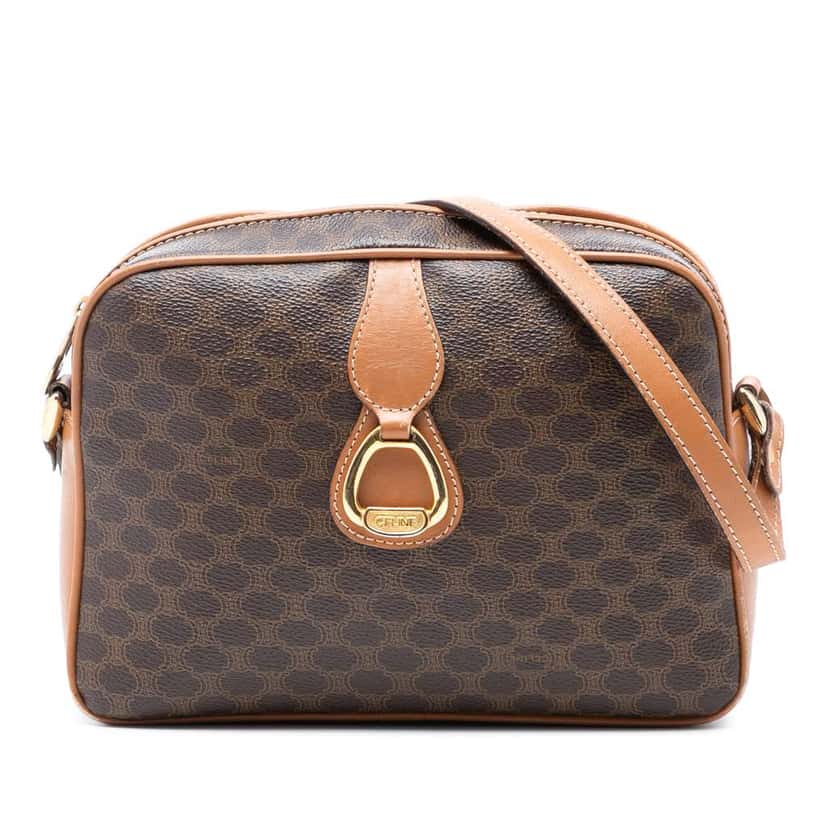 Celine Macadam Coated Canvas Crossbody Brown Canvas Very good condition - Front View