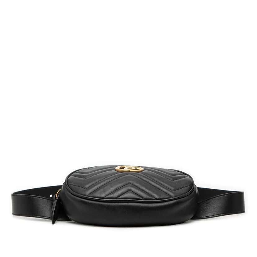 Gucci GG Marmont Matelasse Leather Belt Bag Black Leather Very good condition - Inside View