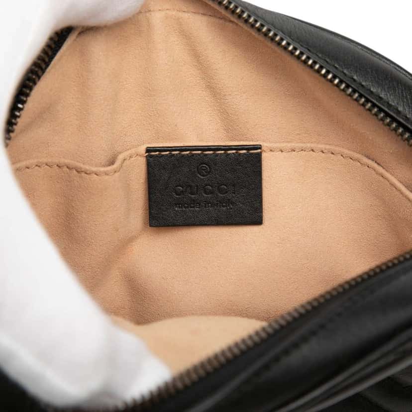 Gucci GG Marmont Matelasse Leather Belt Bag Black Leather Very good condition - Box View