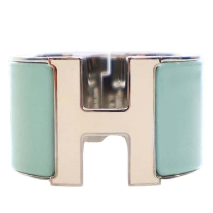 Hermès Extra Large Clic Clac H Bracelet PM Blue Good condition - Front View