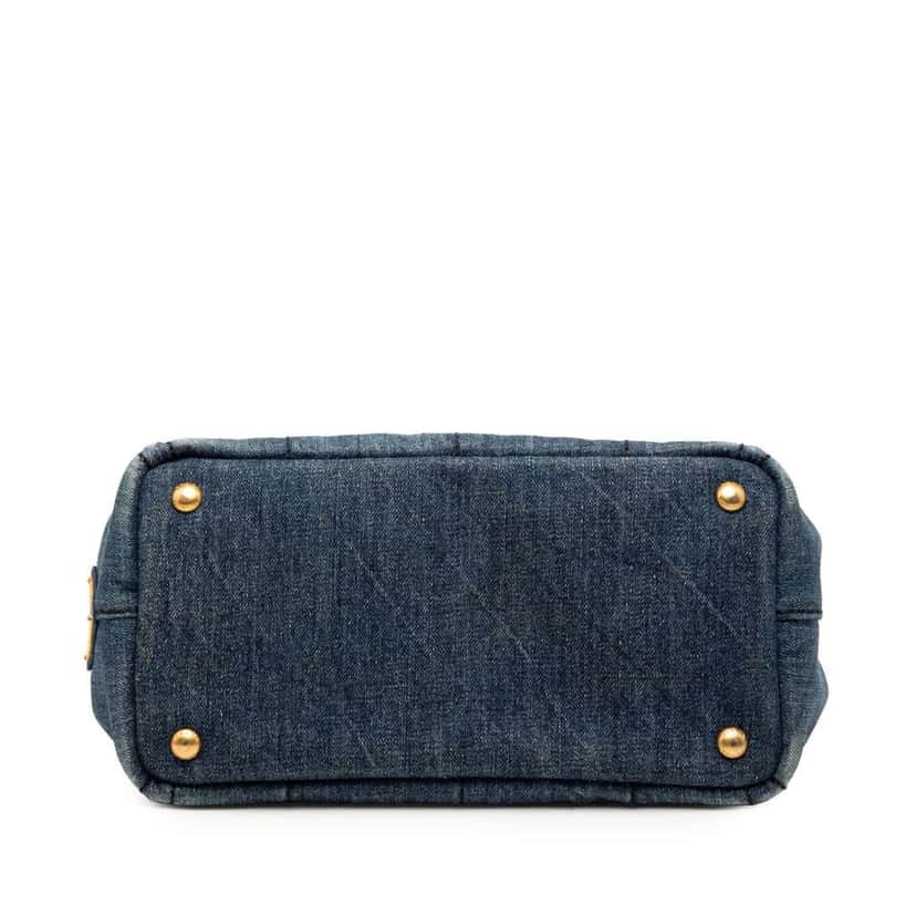 Prada Small Denim Canapa Logo Satchel Blue Denim Very good condition - Inside View