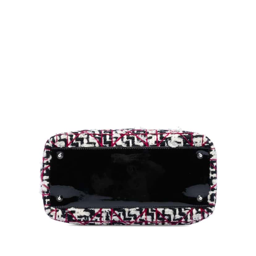 Dior Medium Tweed Cannage Fringe Lady Dior Black Tweed Very good condition - Inside View