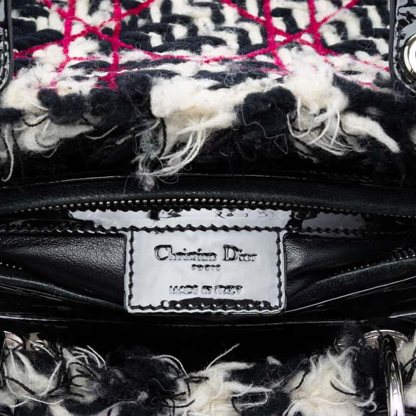 Dior Medium Tweed Cannage Fringe Lady Dior Black Tweed Very good condition - Box View