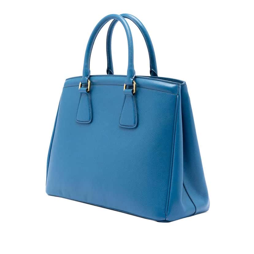 Prada Saffiano Lux Parabole Tote Blue Leather Very good condition - Back View