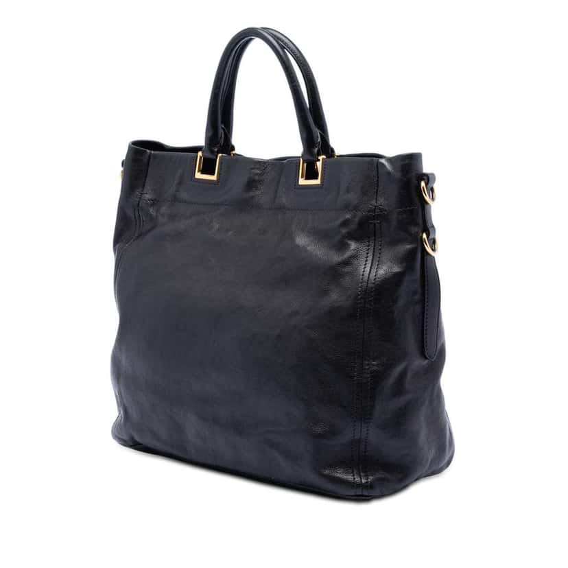Prada Glace Calf Open Convertible Tote Black Leather Very good condition - Back View