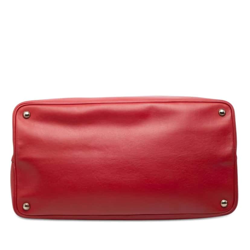 Prada Large Saffiano Cuir Double Satchel Red Leather Very good condition - Inside View