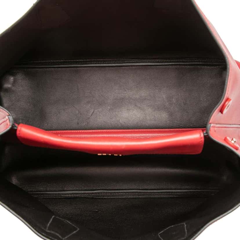 Prada Large Saffiano Cuir Double Satchel Red Leather Very good condition - Model View