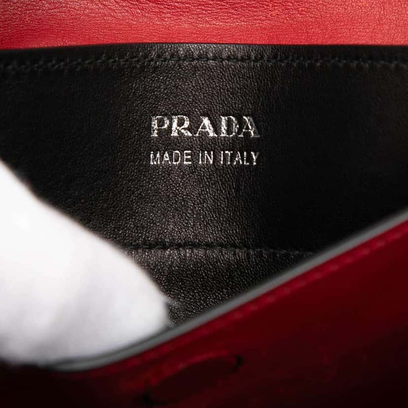 Prada Large Saffiano Cuir Double Satchel Red Leather Very good condition - Box View