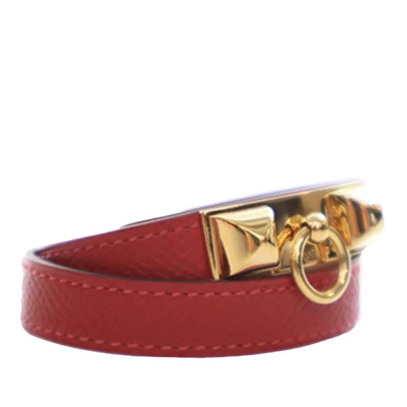 Hermès Epsom Rivale Double Tour Bracelet M Red Leather Very good condition - Back View