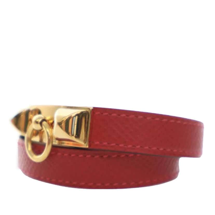 Hermès Epsom Rivale Double Tour Bracelet M Red Leather Very good condition - Inside View