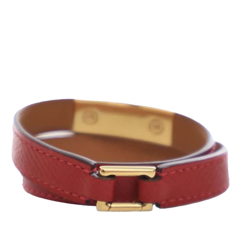 Hermès Epsom Rivale Double Tour Bracelet M Red Leather Very good condition - Model View