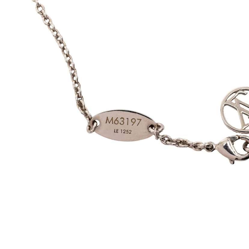 Louis Vuitton Silver Plated Essential V Supple Necklace Silver Metal Very good condition - Inside View