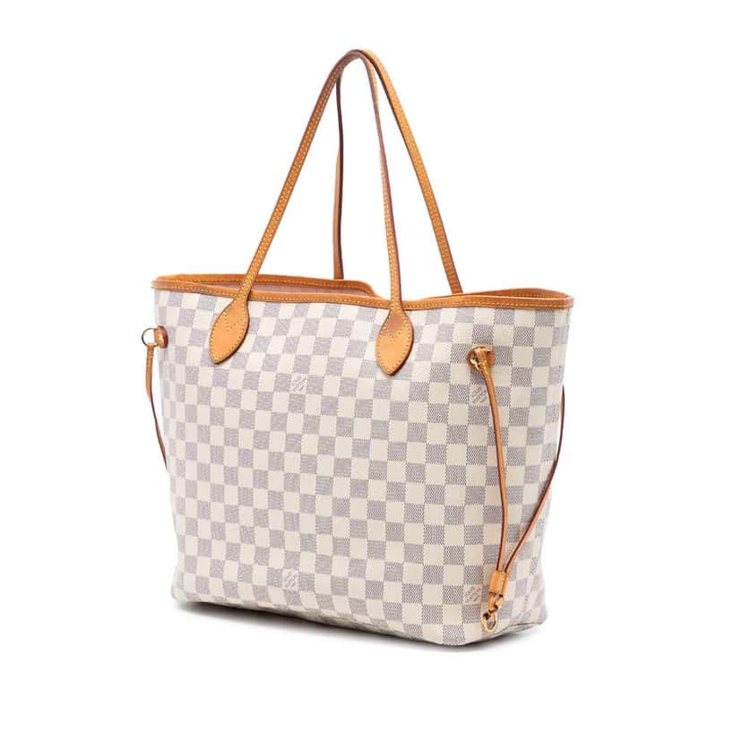 Louis Vuitton Damier Azur Neverfull MM White Very good condition - Back View