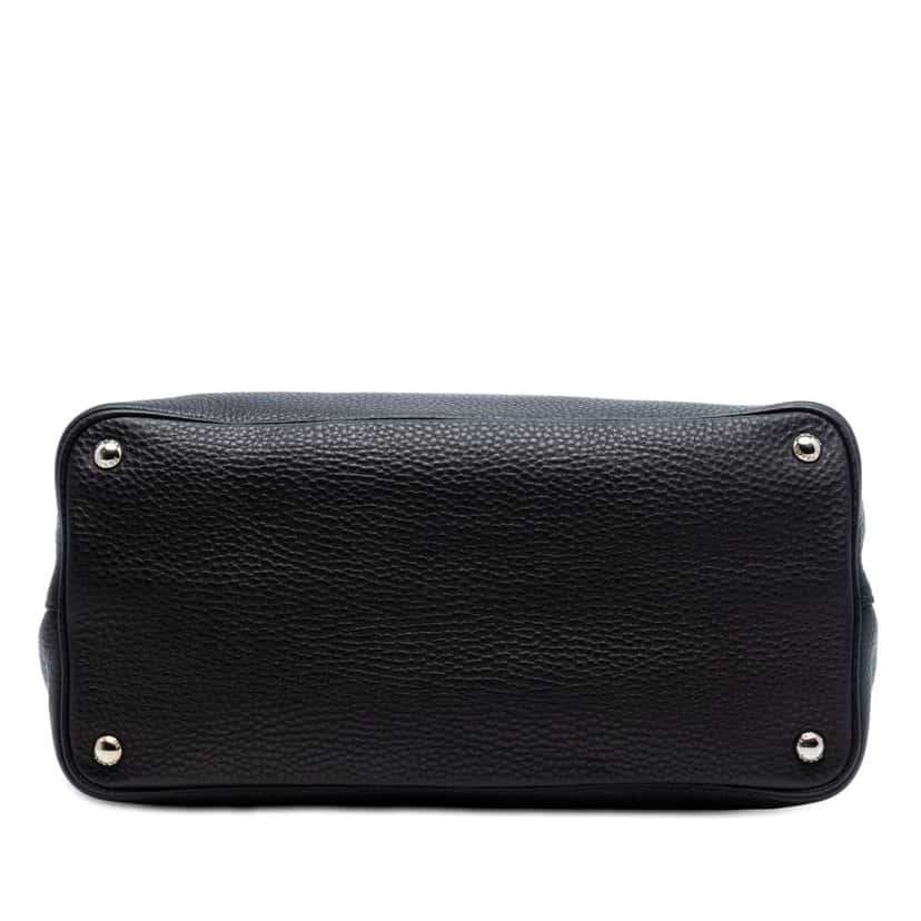 Prada Medium Vitello Daino Cuir Double Handle Satchel Black Leather Very good condition - Inside View