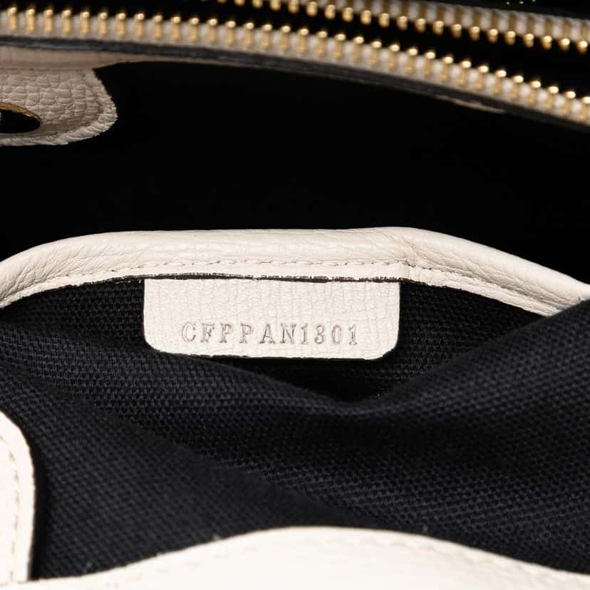 Burberry Medium Bicolor Leather and House Check Banner Satchel White Leather Very good condition - Box View