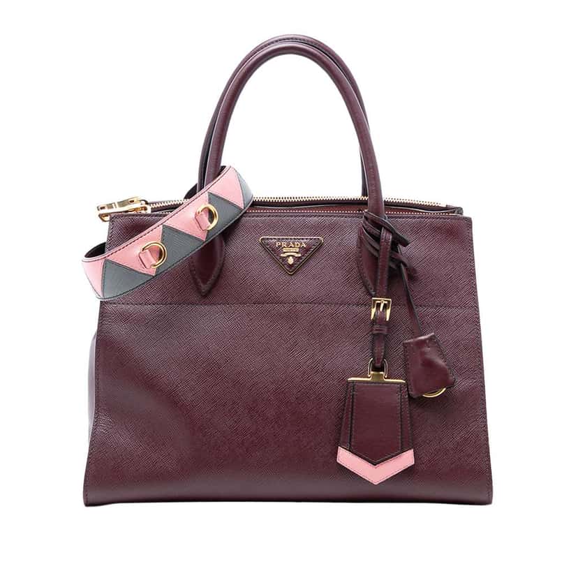 Prada Saffiano Greche Paradigme Bag Red Leather Very good condition - Front View