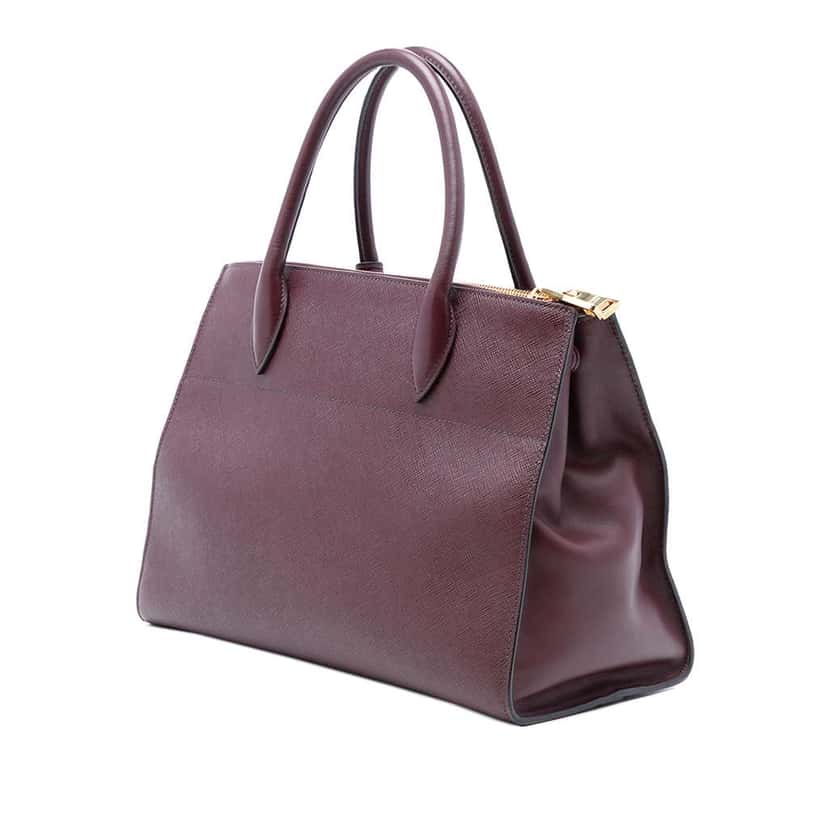 Prada Saffiano Greche Paradigme Bag Red Leather Very good condition - Back View