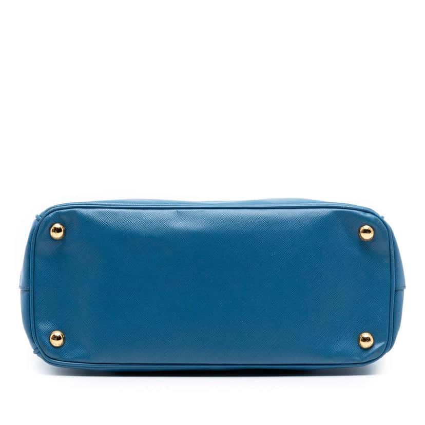 Prada Small Saffiano Lux Galleria Double Zip Satchel Blue Leather Good condition - Inside View