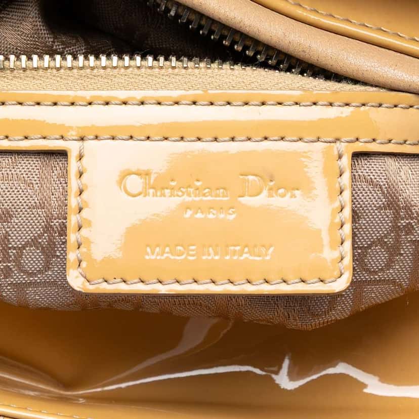 Dior Medium Patent Cannage Lady Dior Brown Leather Very good condition - Box View