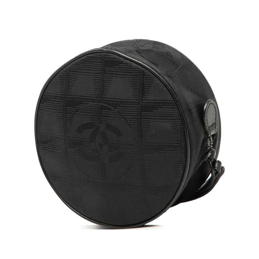 Chanel New Travel Line Nylon Wristlet Pouch Black Very good condition - Back View