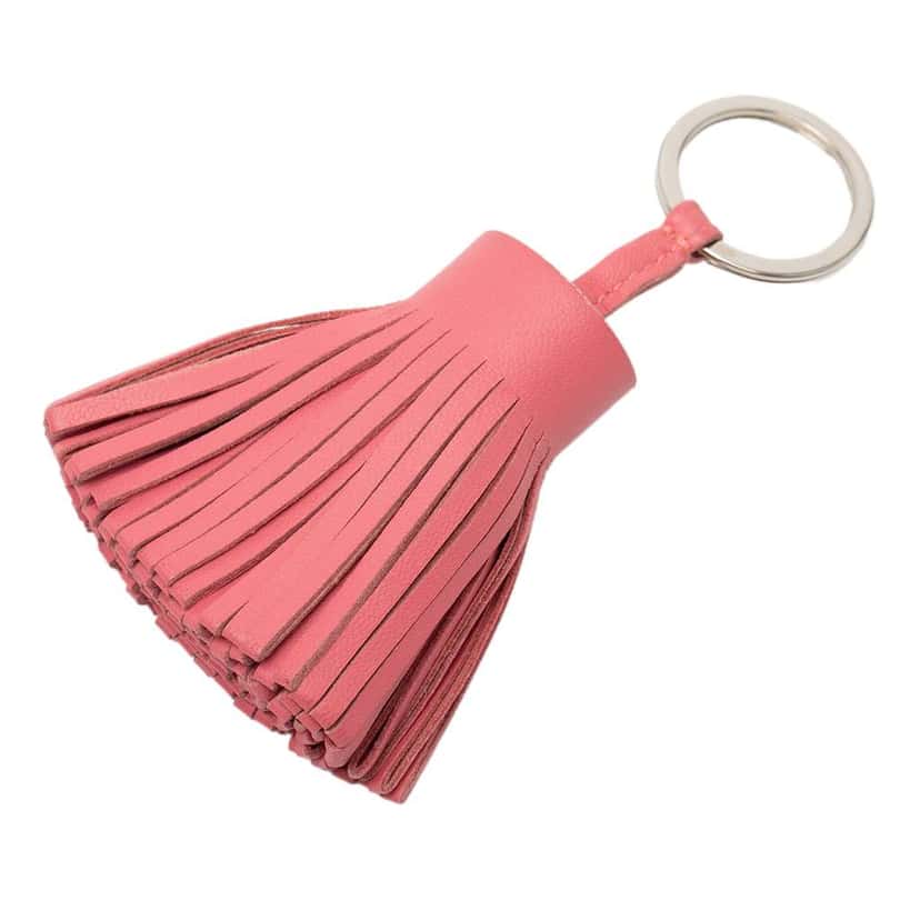 Hermès Milo Lambskin Carmen Key Chain Pink Leather Good condition - Front View