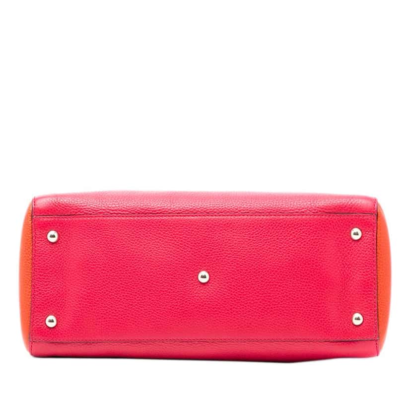 Gucci Medium Bicolor Calfskin Bamboo Shopper Satchel Pink Leather Very good condition - Inside View