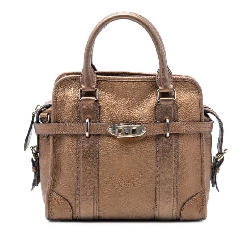 Burberry Leather Top Handle Bag Brown Leather Very good condition - Front View