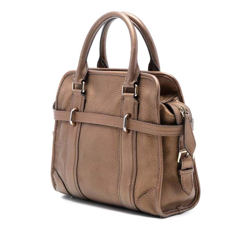 Burberry Leather Top Handle Bag Brown Leather Very good condition - Back View