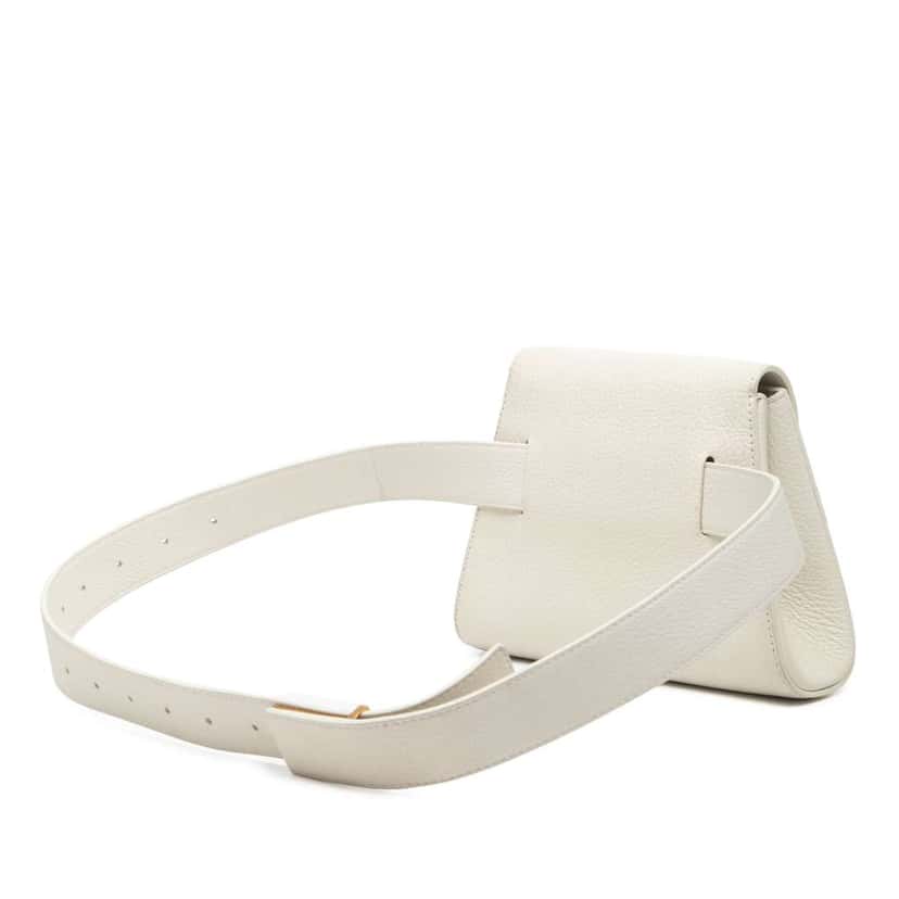 Bottega Veneta Leather Geometric Belt Bag White Leather Very good condition - Back View